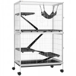 V&auml;ikeloomade puur rataste, kaldteede, rippvoodi ja eemaldatava alusega t&scaron;int&scaron;illadele, frettidele 80x52x128 cm Valge 80 x 52 x 128 cm