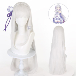 Emilia Rezero Cosplay Kost&uuml;&uuml;m Keep Wig Anime Re Zero Cosplay Halloweeni Peo Neiu &Uuml;likonna Komplektid Naistele One Size white