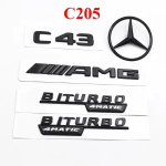 3D ABS Must C43 Logo T&auml;hed BITURBO 4MATIC Embleem Auto Mercedes Benzi Tagumisele T&auml;hele Kleebis BITrunk AMG Embleem AMG W205 W206 C205