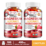 Airboy magneesiumgl&uuml;tsinaadi kummikommid 600 mg - D3-, B6-vitamiini, kaltsiumi ja kaaliumiga, 100 tk, lihaste ja luude tugi 100*2
