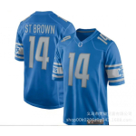 Meeste NFL Detroit Lionsi Ameerika jalgpalli s&auml;rk Hutchinson 97 St. Pruun 14 26 Sinine Tikitud Meeskonna Spordis&auml;rk L&uuml;hikeste Varrukatega XXL