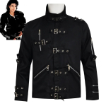 Imitaator Lavale Michael Jacksoni Cosplay BAD Kontserdijakk Punk-Neediga Must &Uuml;ler&otilde;iva Cosplay R&otilde;ivad Mees Adore Stars S black