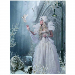 Teemantmaal Ristpistes Dove Beauty Leopard N&auml;put&ouml;&ouml; Tikand Rhinestones pildid 20X30CM