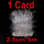 Bimoo 5 m/kaart 2,5 cm laiune Crystal Flash Chenill Tinsel jaoks Krystal Woolly Bugger sidumismaterjal Streameri korpuse soonik 1Card 2.5cm*5m
