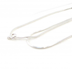 Les Tr&eacute;sors De Lily [C7297] - Chaine Argent 'Serpent Carr&eacute;e Diamant&eacute;e' 45 cm 1. 4 mm h&otilde;be