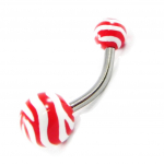 Les Tr&eacute;sors De Lily [H9323] - Body Piercing 'Z&egrave;bre' rouge blanc punane