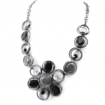 NOA [I2212] - Collier Cr&eacute;ateur 'Sissi' noir gris hall