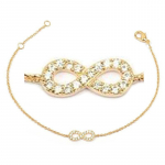 Les Tr&eacute;sors De Lily [L4330] - Bracelet Plaqu&eacute; or 'Infini' blanc dor&eacute; - 13x6 mm kuld