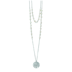 Les Tr&eacute;sors De Lily [M9999] - Elevandiluust  Elupuu  terasest pikk kaelakee - 86 cm (2 rida) h&otilde;be