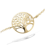 Les Tr&eacute;sors De Lily [Q1083] - Bracelet Plaqu&eacute; or 'Arbre de Vie' dor&eacute; - 14 mm kuld