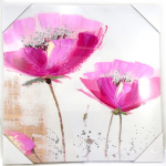 Les Tr&eacute;sors De Lily [L7711] - Toile peinte 'Humeur Florale' rose (50x50 cm) Heleroosa