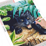 5D teemantmaal, t&auml;ispuur, &uuml;mmargune leopardi saabumine teemantkunsti tikandid loomade kodukaunistus 20X30CM