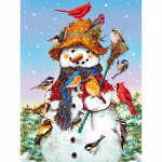 5D teemantmaaling Lumememm t&auml;is&uuml;mmargune teemanttikandid ristpistes 20X30CM