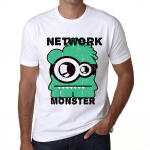 Meeste Vintage T-s&auml;rk Graafiline T-s&auml;rk Network Monster White XS valge