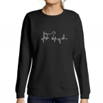 Ultrabasic Femme Graphique Dog Lover Heartbeat dressipluus Action de Graces Xmas Cadeau Idees Tee S l&auml;bipaistev must v&auml;rv