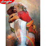 Teemantmaali portree, t&uuml;druku poisi ristpistes kodukaunistamise komplekt K&auml;sit&ouml;&ouml; 20X30CM