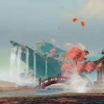 Voolav vesi maastik t&auml;is teemante tikandid Kodukaunistus Teemantmaaling 30x30CM