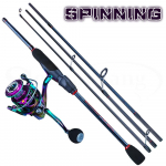 SOUGAYILANG &otilde;ngen&ouml;&ouml;ride rullide kombineeritud komplekt, 5 osaga spinninguga &otilde;ngevarras koos kaasaskantava &otilde;ngerulliga Spinning1.8M&1000