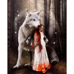 DIY Teemantmaaling Naine Teemanttikandite m&uuml;&uuml;k Portree Lillepildid Rhinestones Metsloom Hunt Mosaiik Seinakunst Kodukaunistus Full Round (20X30CM)