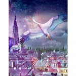 Teemantmaal Linn Lendav Luigeristpiste Teemanttikandid Maastik Teemantmosaiik K&auml;sit&ouml;&ouml; Kodukaunistus Full Round 20X30CM