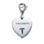 Roostevabast terasest s&uuml;damekujuline isikup&auml;rastatud meditsiinilise isikutunnistuse ripats V&otilde;tmehoidja Diabeedi t&uuml;&uuml;p 1 t&uuml;&uuml;p 2 S&uuml;damehaigus h&uuml;pertensioon Kaelakee/V&otilde;tmehoidja Mehed Naised TYPE 2 DIABETES