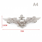 Us Wings Military Command Master Aviator Metal Wings m&auml;rgi n&otilde;elpross 2.5 * 7cm h&otilde;be