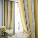 &Otilde;mblusteta &otilde;mblusteta P&otilde;hjamaade kaasaegne minimalistlik v&otilde;rkpunased kardinad Elutuba Magamistuba R&otilde;du Maast laeni aknad Erkerkardinad (170&times;270cm) 1PC kollane