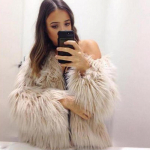 Kohevad kunstkarusnahast mantlid Naiste talvesoojad elegantsed lahtised &otilde;htused &ouml;&ouml;klubi Velvet Parka mantlid S beež