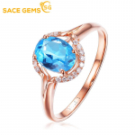 SACE GEMS Klassikaline vasesulamist tsirkoonist s&otilde;rmus Naiste ehted Pulmalubaduse peokingitus OPEN sinine