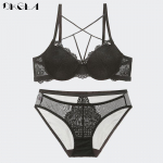 DKGEA Bandage seksikas rinnahoidjakomplekt Push Up paks rinnahoidja 80A must