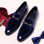 Meeste Mood &Auml;ri Nahast kingad Kontorijalatsid Slip on Loafers Lamedad kingad Pulmakleidi kingad Oxfordi kingad Meeste pidulikud kingad suured 42 sinine