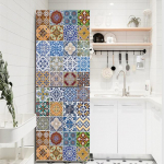 Mustriga k&uuml;lmiku kleebis Kunst Scenery T&uuml;drukud K&uuml;lmkapi ukse &uuml;mbris K&ouml;&ouml;k Tapeeditarvikud Moodsad kohandatud suurusega seinakleebised 60x150cm(1 pcs)