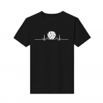 Suures suuruses tr&uuml;kitud meeste T-s&auml;rgid O-kaelusega V&otilde;rkpall Heartbeat V&otilde;rkpalluri l&uuml;hikeste varrukatega topid XS