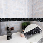 Must marmorist p&otilde;randaliistud nurgaseina kleebis Vannituba k&ouml;&ouml;k Kontor Klaasist v&ouml;&ouml;joon Kodusisustus Veekindel lainejuht tapeet YX005