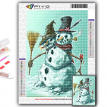 Teemantmaaling j&otilde;ulupuu j&otilde;ulupuu lumememm teemantmosaiik k&auml;sit&ouml;&ouml; teemanttikandid maalid Full Round 20X30CM