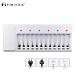 Palo 12 pesaga LED-ekraan nutikas akulaadija AA/AAA NiCd NiMh taaslaetavatele akudele 12 pilti AA laetavatele akudele valge