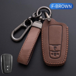Nahast auto kaugjuhtimispuldi v&otilde;tme t&auml;iskaanega &uuml;mbris Toyota Auris Corolla Reiz Avensis Verso Yaris Aygo Rav4 Scion TC IM kestahoidja puldi jaoks F stytle Brown