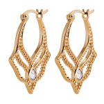 Les Tr&eacute;sors De Lily [R7478] &ndash; kullatud r&otilde;ngask&otilde;rvar&otilde;ngad 'Cleapatra' valgest kullast - 25x20 mm - 10 mm valge