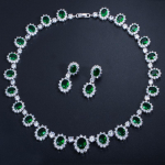 CMM kvaliteetse smaragdv&auml;rvi tsirkooniumoksiidi naiste peo ehete k&otilde;rvar&otilde;ngaste kaelakee komplekt