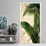 Banaanilehe mustriga uks k&uuml;lmiku kleebised marmorist lihtsad abstraktsed jooned lilled elutoa tapeet Kodukaunistus Magamistoa kunstikleebised 50x125cm