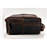 Ehtsast Buffalo nahast tualetitarvete kott Travel Dopp Kit raseerimis&uuml;mbris meestele, naistele 9 x 4 x 5inch pruun