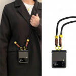 Korea Crossbody reguleeritav kaelapael, must valge triibuline &uuml;mbris Samsung Galaxy Z Flip 3 5g Z Flip3 Zflip3 kaanele for Z Flip 3