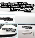 Paul Walkeri tsitaadi m&auml;lestusautokleebise graafiline autokleebis valge