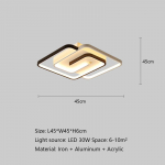 Magamistoa LED-l&uuml;hter hele must valge ruut kaasaegne laelamp p&ouml;&ouml;ningul elutuba s&ouml;&ouml;gituba 45x45cm