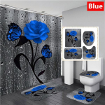 Roosiprint 3D du&scaron;ikardin veekindel vannitoakardin libisemisvastane vannimati komplekt WC-vaibad vaip Kodukaunistus Only A Mat