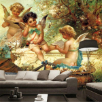 3D fototapeet Euroopa stiilis ingel &otilde;limaal Suur seinamaaling Tapeet Hotelli elutuba Kodukaunistus Seinakate 200 cm(W) x 140 cm(H)