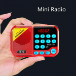 C01 Mini kaasaskantav eakate raadiokaart, v&auml;ike k&otilde;lar, 3,5 mm pistikupesaga TF-kaart/USB MP3-m&auml;ngija punane