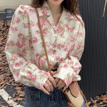 Temperamentne n&ouml;&ouml;pide tr&uuml;kkimine s&auml;lkudega vabaaja pluusid kevadsuvi &otilde;hukesed graatsilised elegantsed mood Korea uued naisteriided S beež