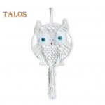 Owl Macrame Art seinaripp Boho k&auml;sitsi kootud gobel&auml;&auml;ndekoor Boho ornament magamistoa elutoa k&ouml;&ouml;gile S Owl