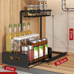 Valamualused koristajad hoiuruum Mitmeotstarbeline 2-tasandiline vannitoakoristaja, t&ouml;&ouml;pinna riiul k&ouml;&ouml;gikapi letihoidik